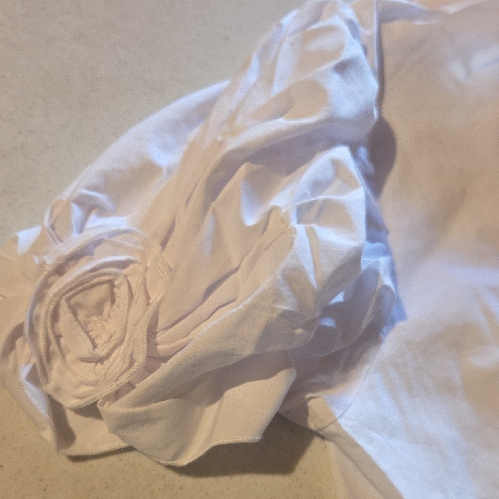 Chic White Puff Button Down Shirt - image 4